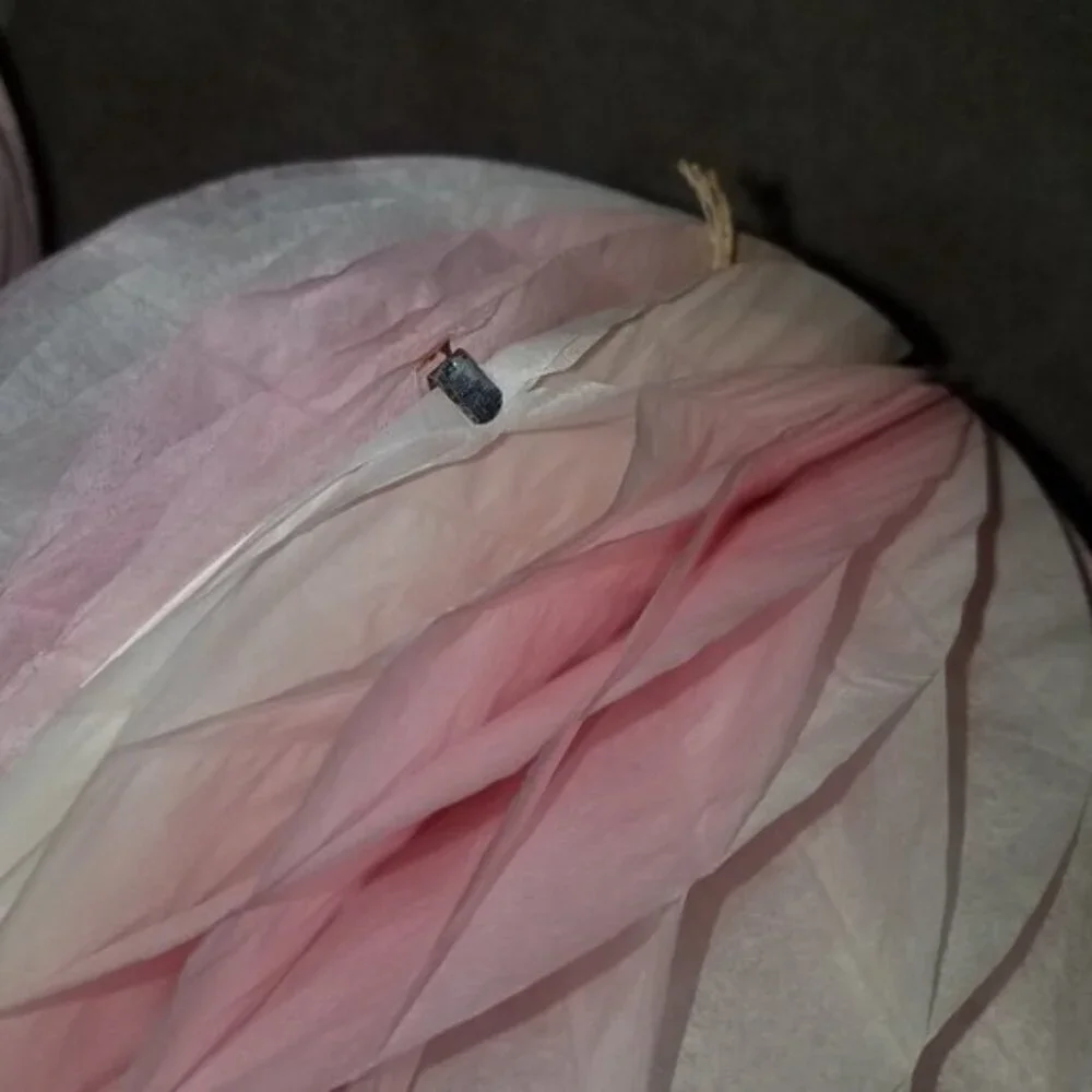 VTG 2 Pink Honeycomb Hot Air Balloon Lot Hanging Decoration 13.75